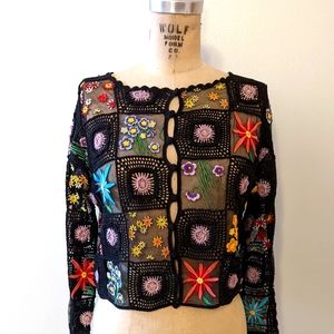 90s Moschino crochet embroidered blouse, as seen on the 90s show the Nanny